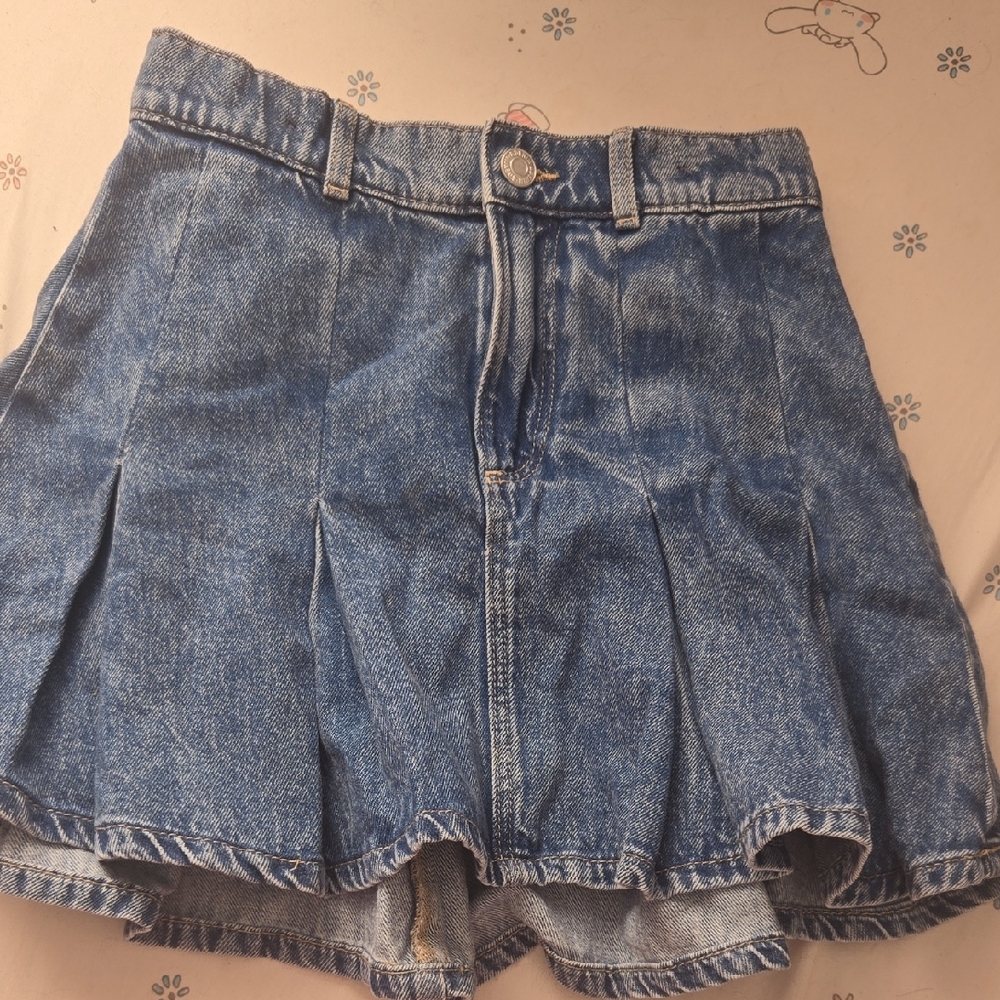 Denim Pleated Women’s Shorts - Blue